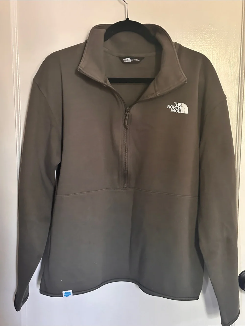 NWOT The North Face Olive Green Quarter-Zip Pullover Sweatshirt LG